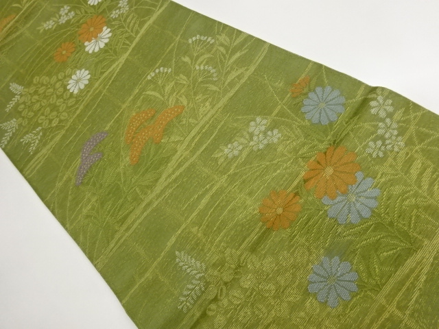 JAPANESE FUKURO OBI FOR SUMMER / WOVEN GRID